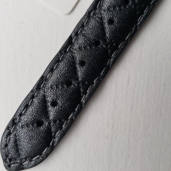 Michele Black Quilted Watch Strap
